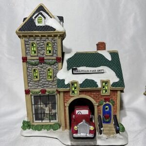 BURBERRY VILLAGE CHRISTMAS Village FIRE HOUSE NO 2  INTERIOR lighted Scene‎ READ